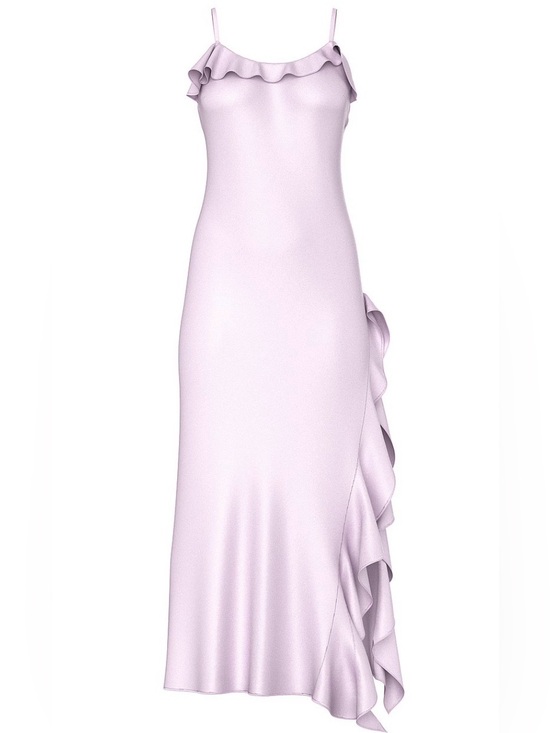 Victoria's Secret Dresses & Skirts - Victoria's Secret Lilac Ruffle-Trim Slip Dress
